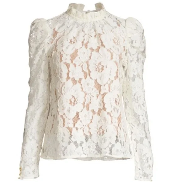 Floral Lace Puff Sleeve Top - Picture 3 of 6